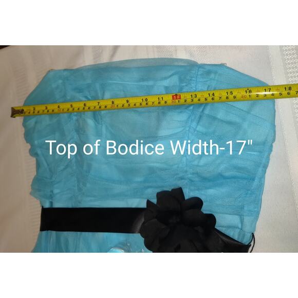 Vintage Y2K Aqua Deb Store Dress 1X Strapless Tulle Hi Low Prom Formal Cruise - Picture 12 of 16